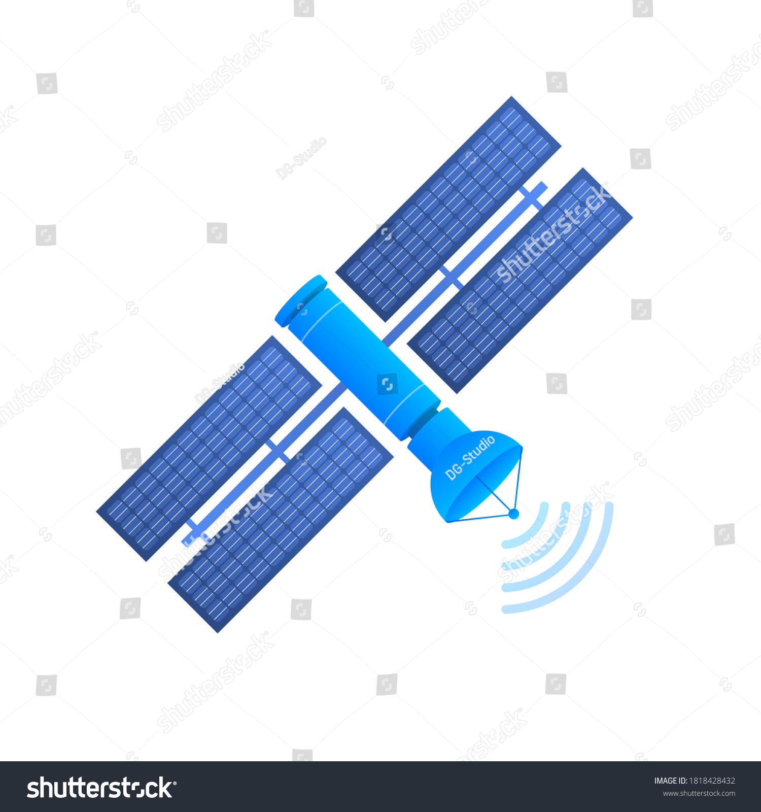 Satellite Artificial Satellites Orbiting Planet Earth Stock Vector ...