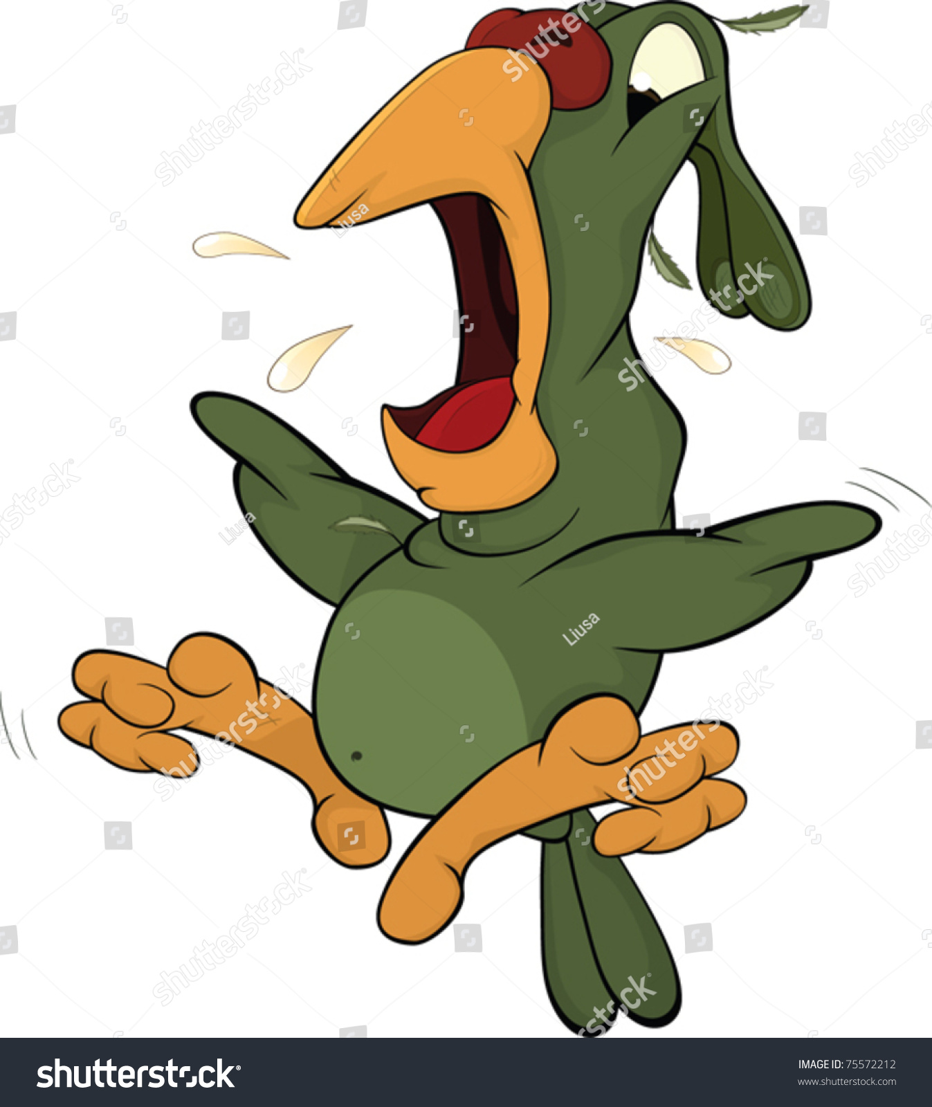 The Scared Parrot.Cartoon. Stock Vector Illustration 75572212 ...