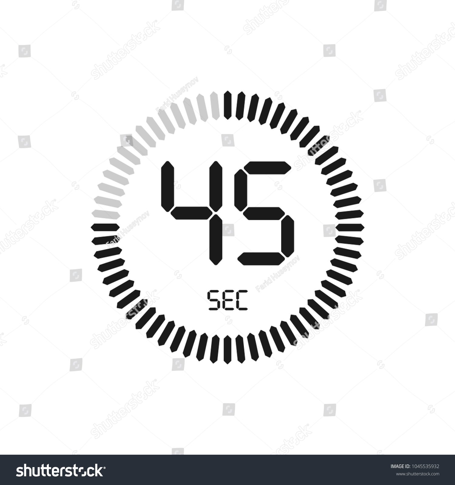45秒 ストップウォッチベクター画像アイコン デジタルタイマー 時計と時計 タイマー カウントダウン記号 のベクター画像素材 ロイヤリティフリー Shutterstock