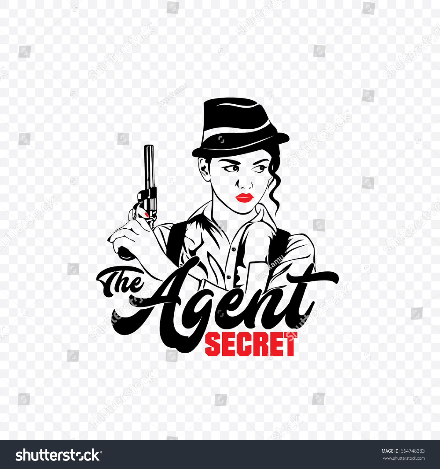 Secret Agent Logo Vector Stock Vector 664748383 - Shutterstock