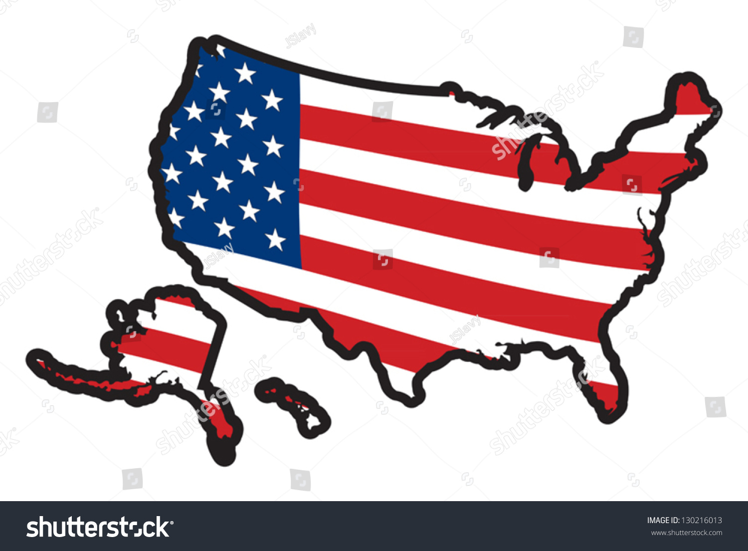 The Shape Of The Entire United States Filled With The United States ...