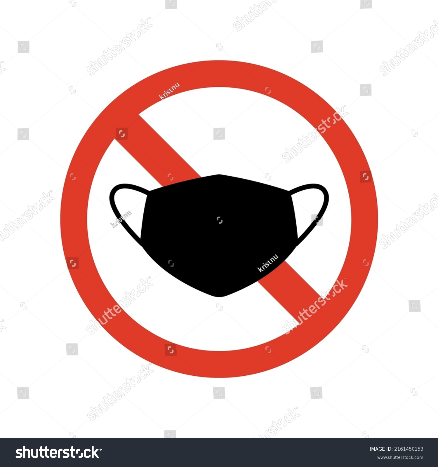 Sign No Mask Isolated Vector Illustration Stock Vector (Royalty Free ...