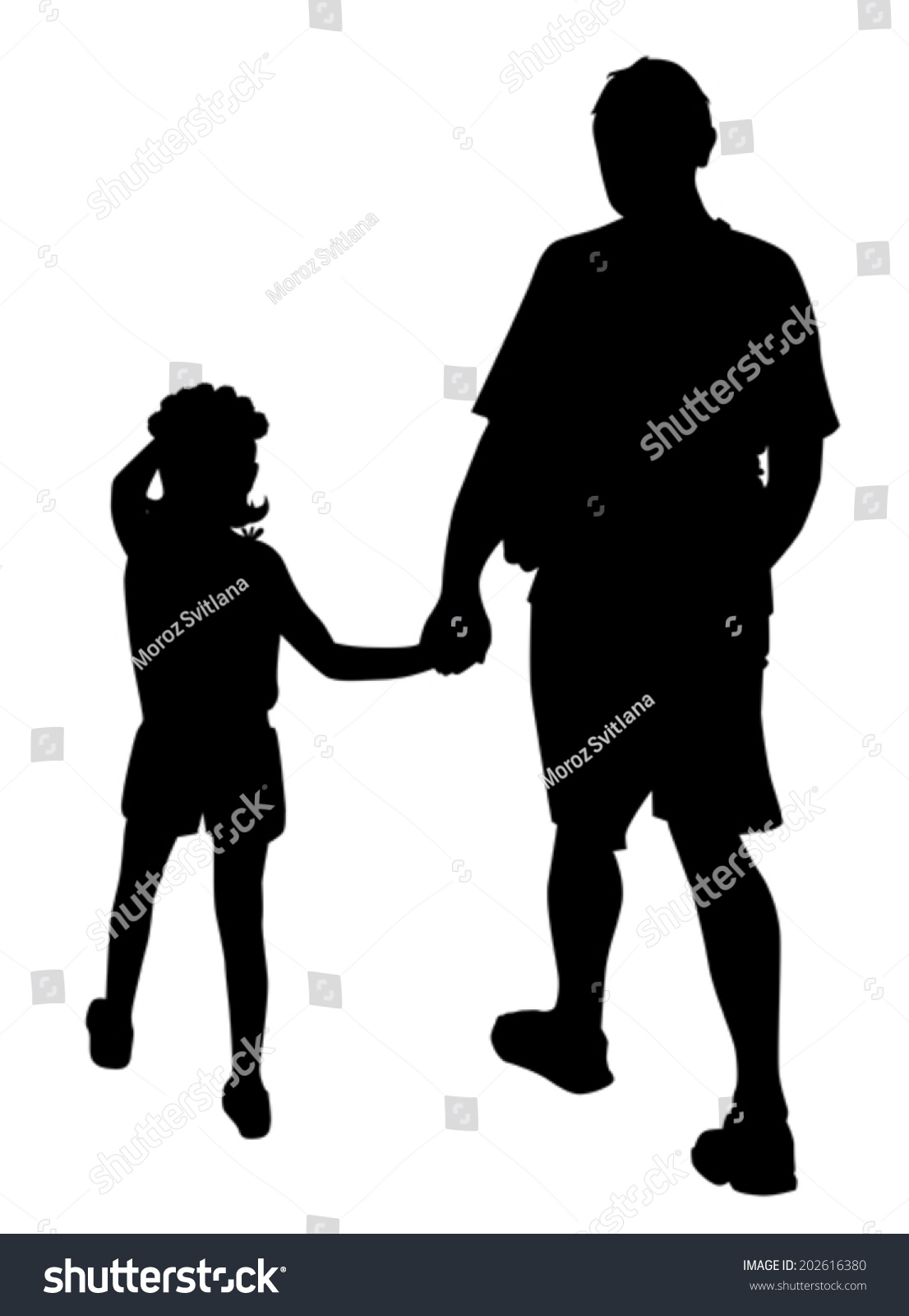 Silhouette Pope His Daughter Vector Stock Vector (Royalty Free ...