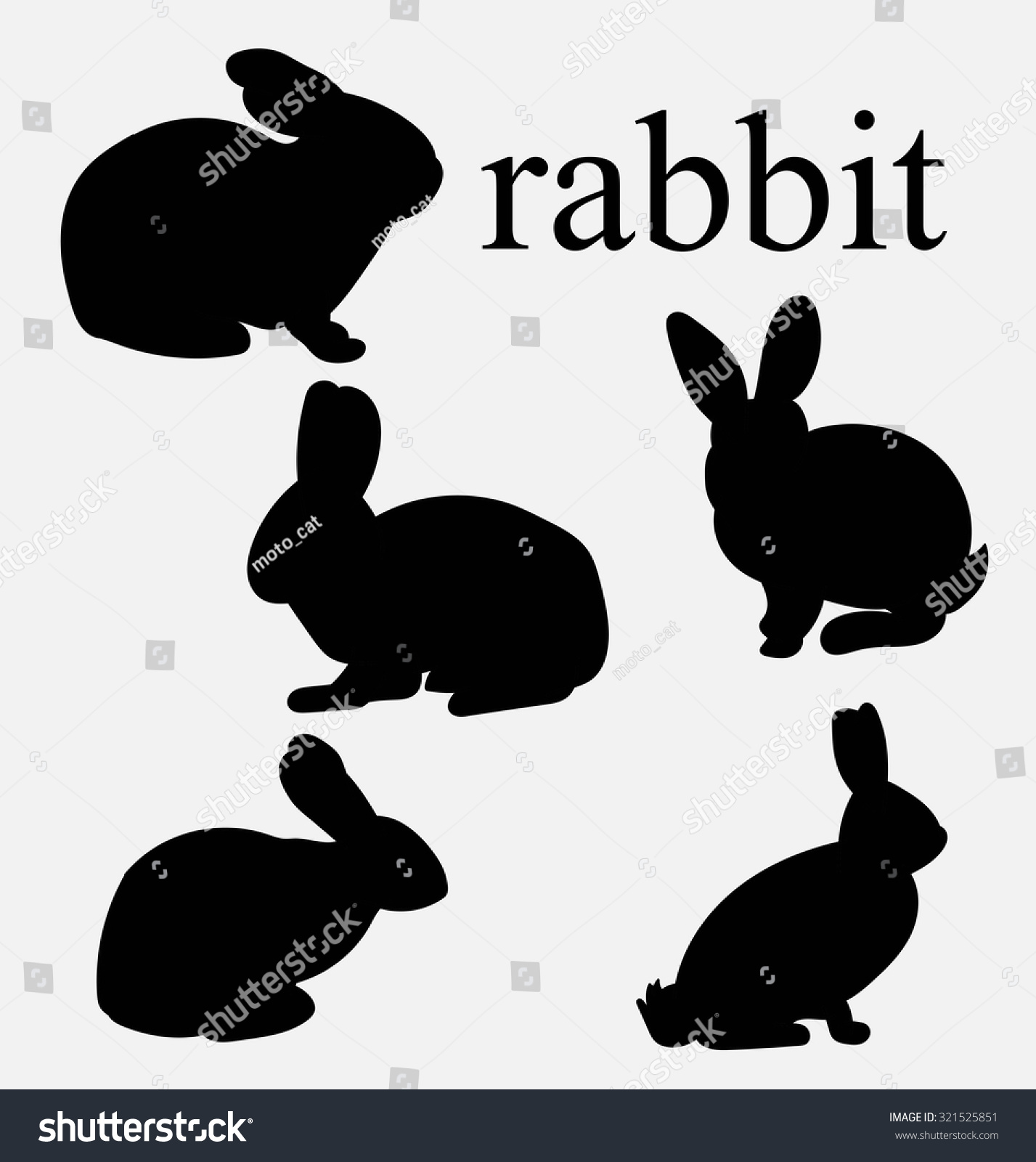 Silhouette Rabbit Stock Vector 321525851 - Shutterstock