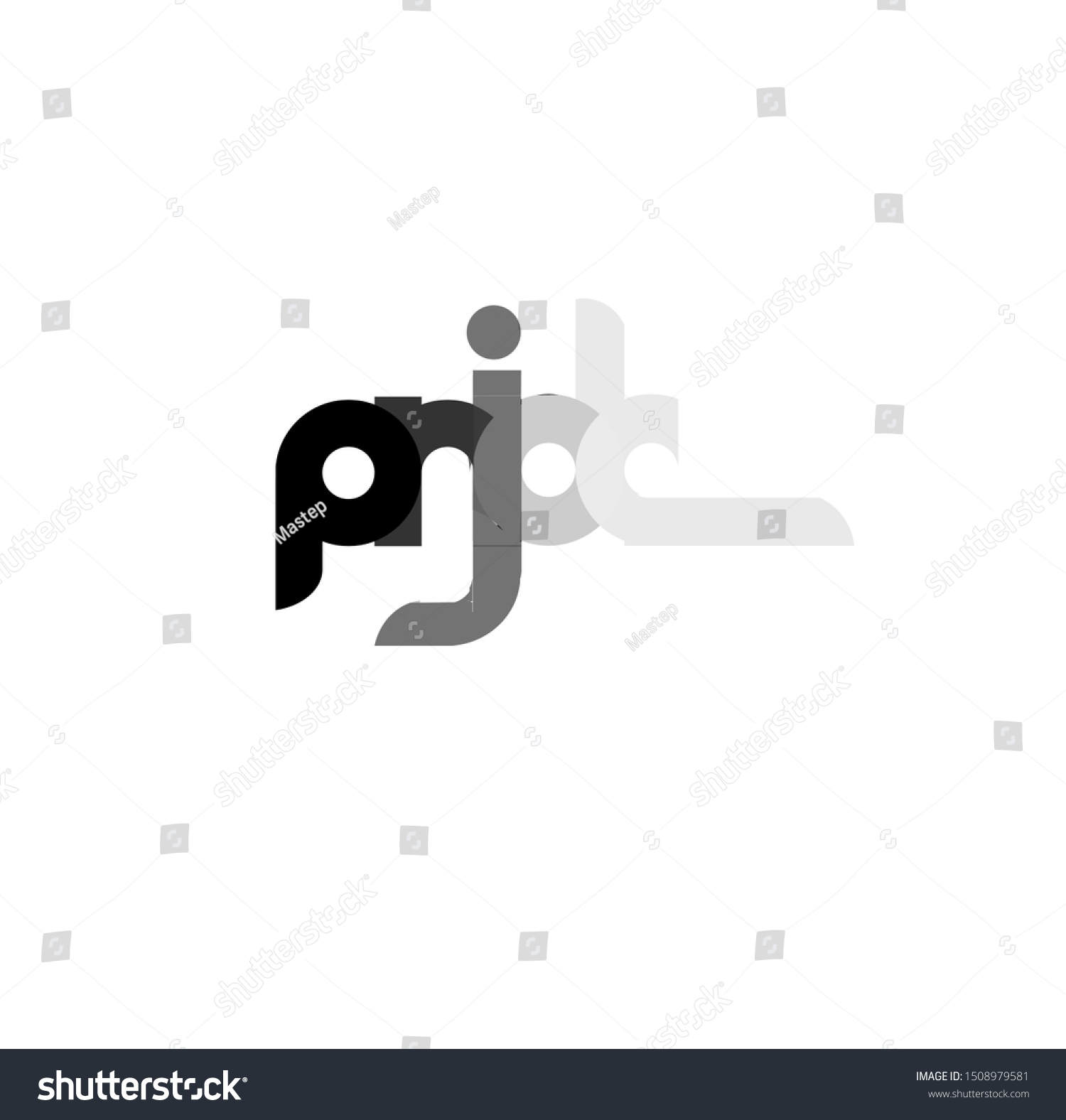 Simple Logo Letter P R J Stock Vector Royalty Free