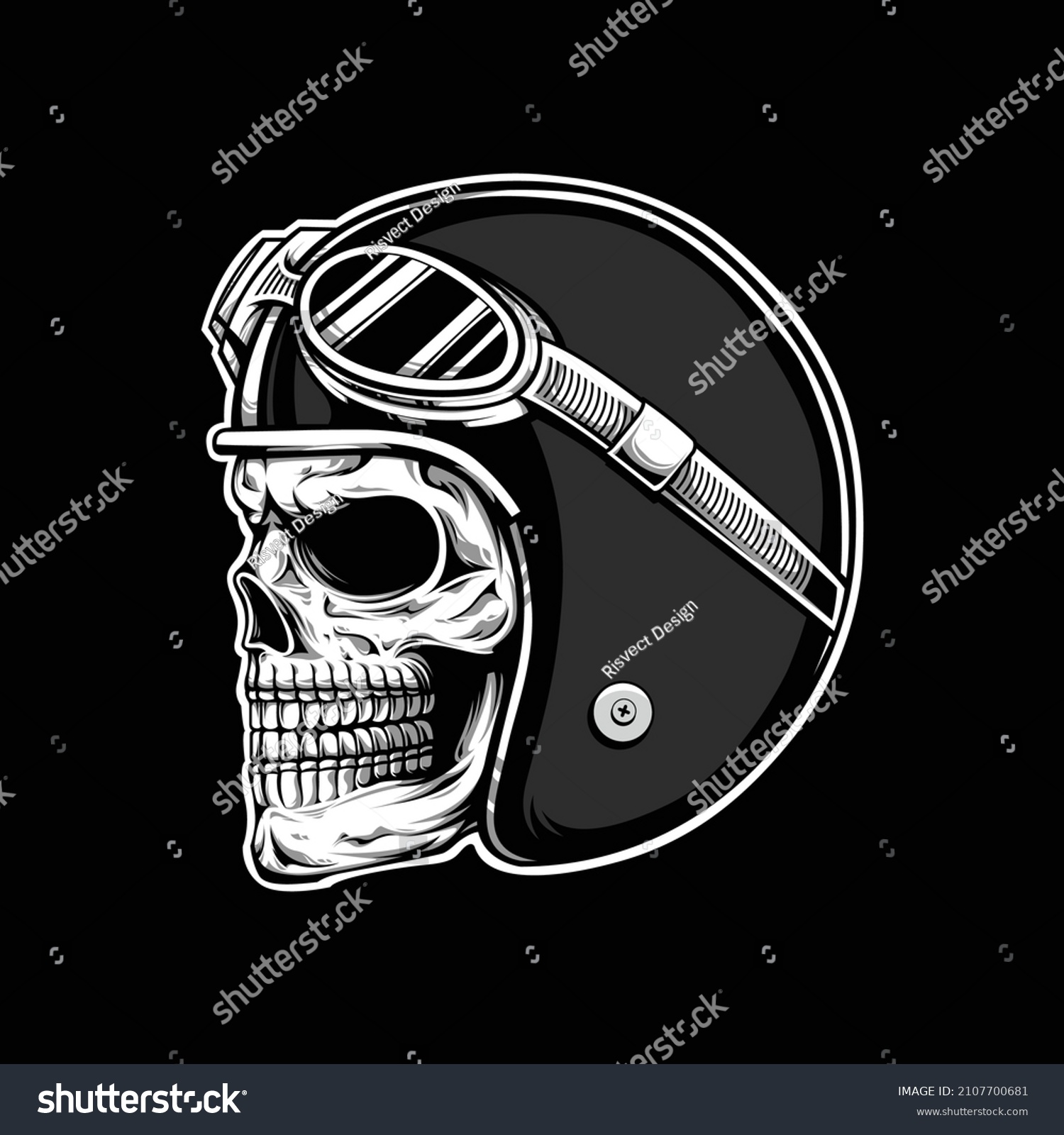 Skull Helmet Vector Illustration Design Stock Vector (Royalty Free ...