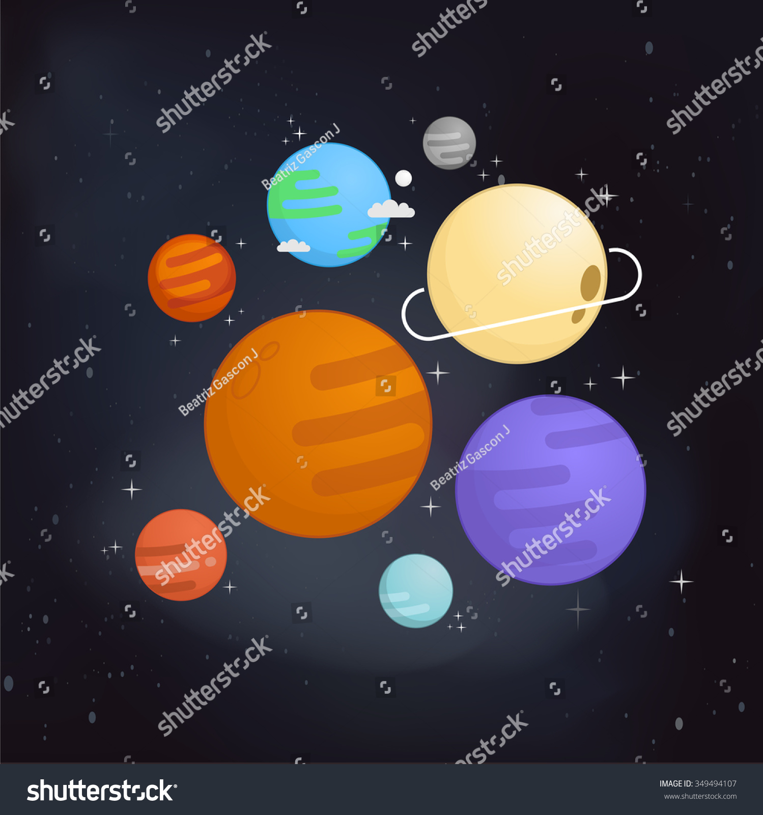 Solar System Vector Illustration Stock Vector (Royalty Free) 349494107