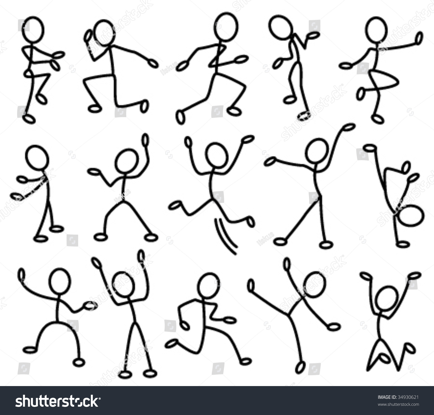 The Stylized Contours Of People In Movement. Part 1 Stock Vector ...