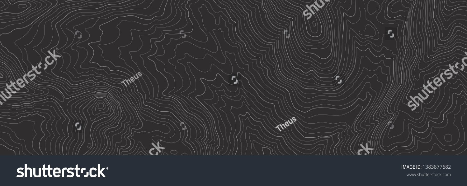 SVG of The stylized height of the topographic contour in lines and contours. The concept of a conditional geography scheme and the terrain path. Black & White. Ultra wide size. Vector illustration. EPS10 svg
