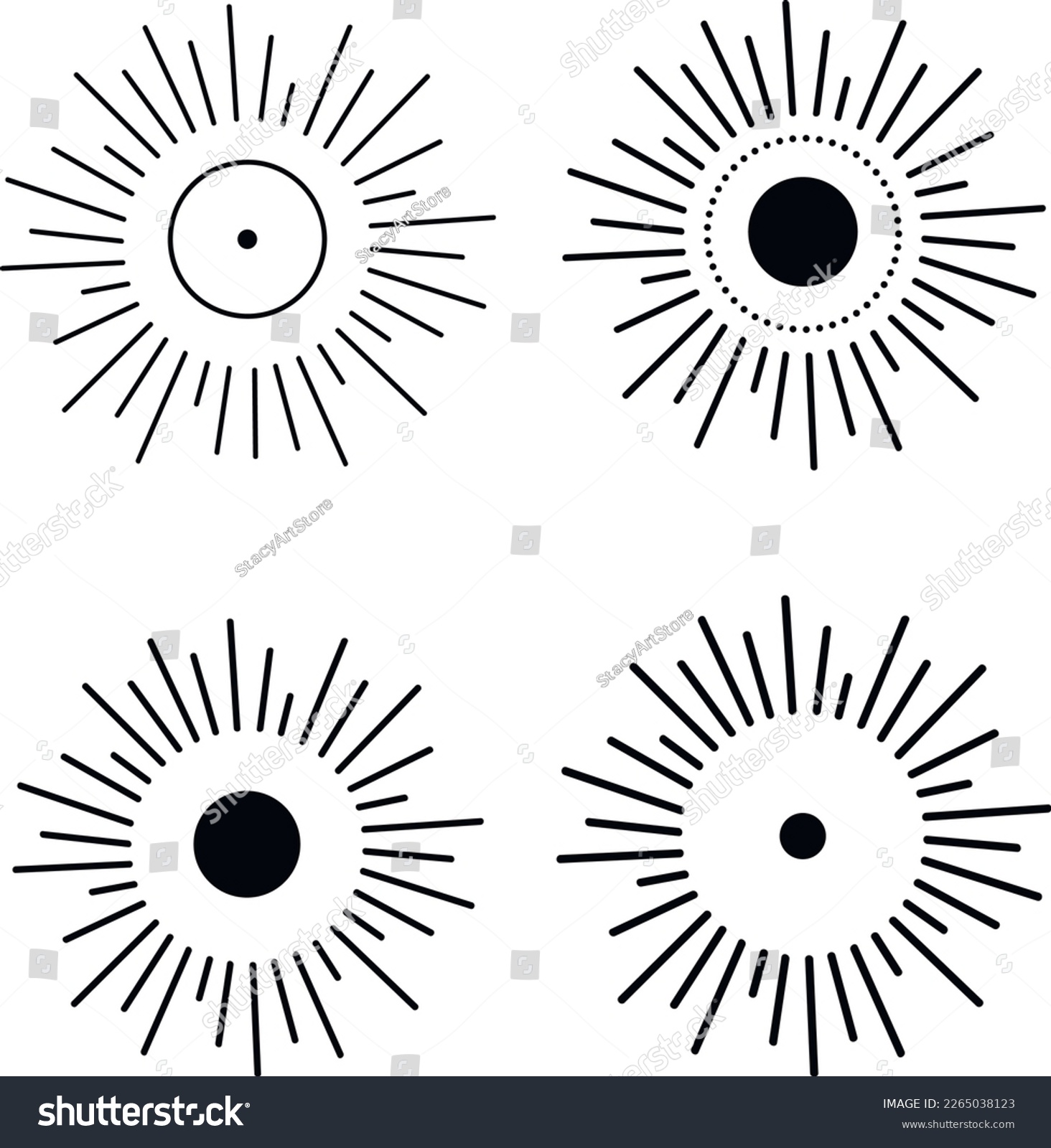 SVG of The Sun Vector Black and White SVG Line Art Illustration, Celestial designs, boho vector, bohemian print for shirt. Astrology, Mystical, Sacred Clipart. SVG Cricut File  svg