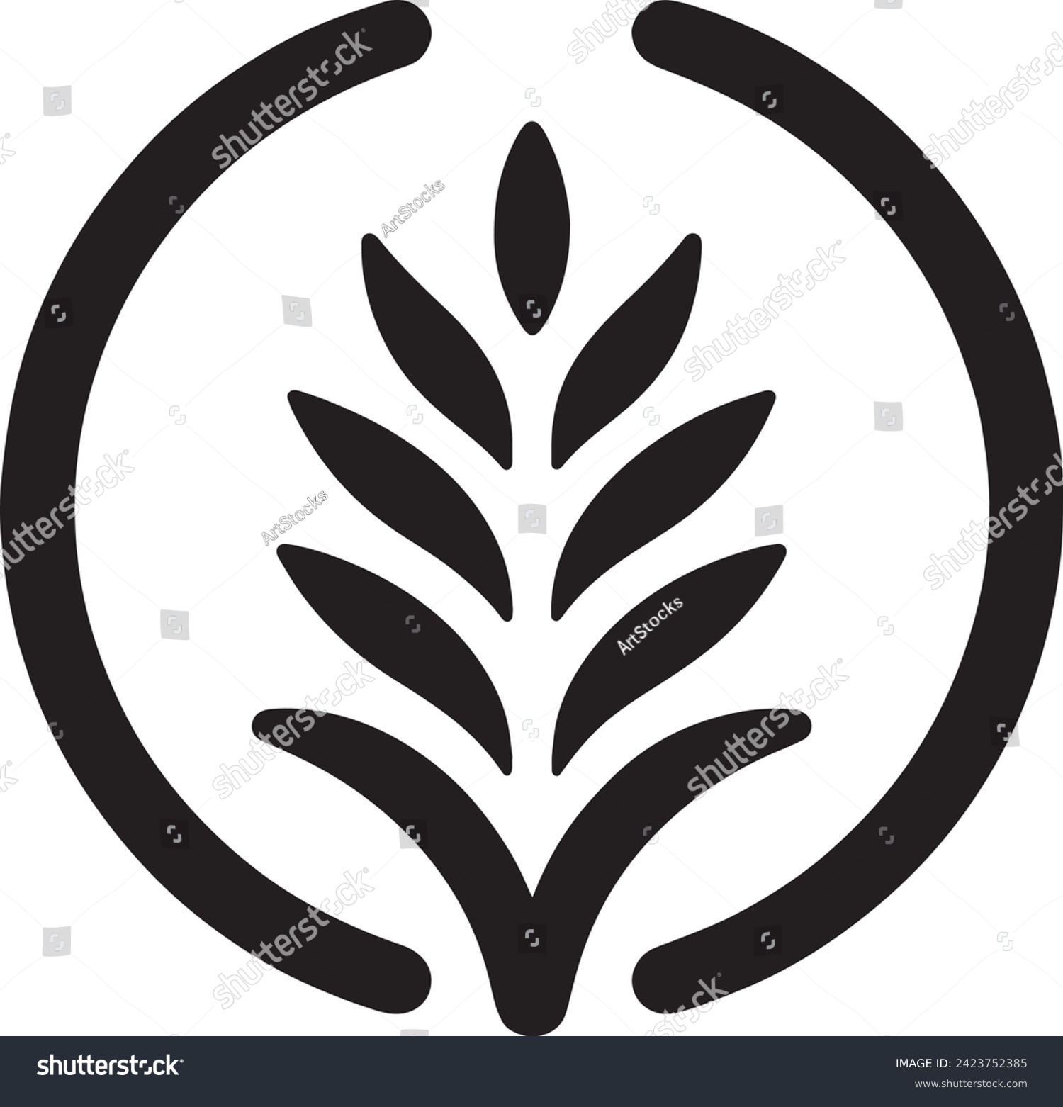 SVG of The symmetrical layout within a circular frame suggests growth, nature, and agriculture. svg