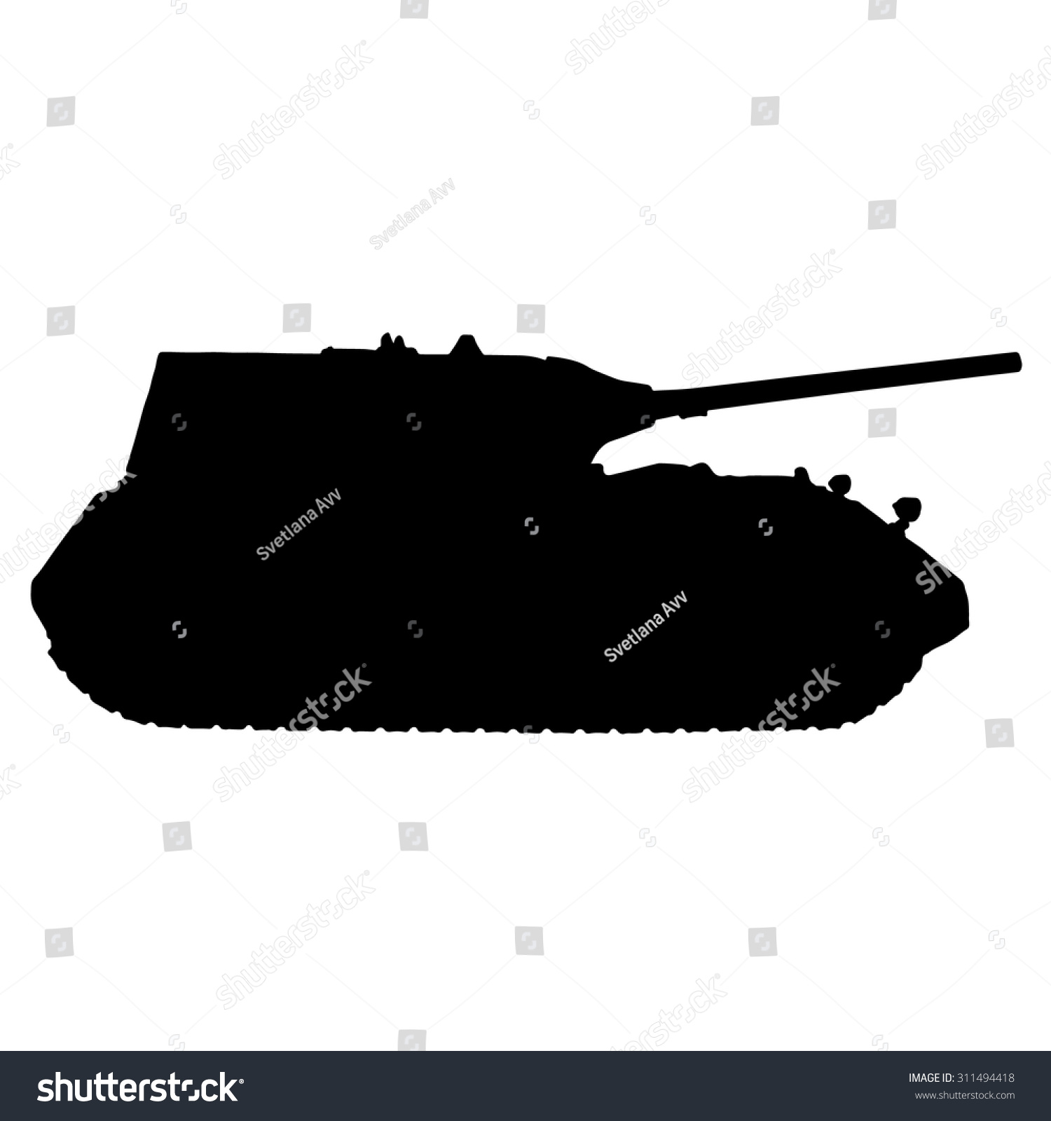 The Tank Silhouette In Profile. German Super Heavy Tank Maus. Isolated ...