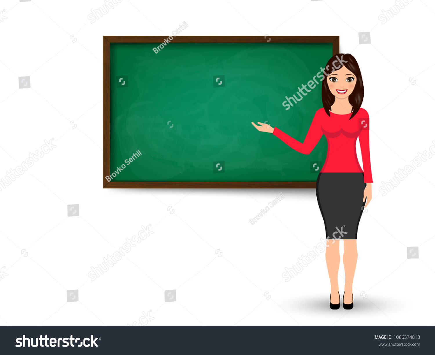 Teacher Blackboard Copy Space Showing Vector Stock Vector Royalty Free