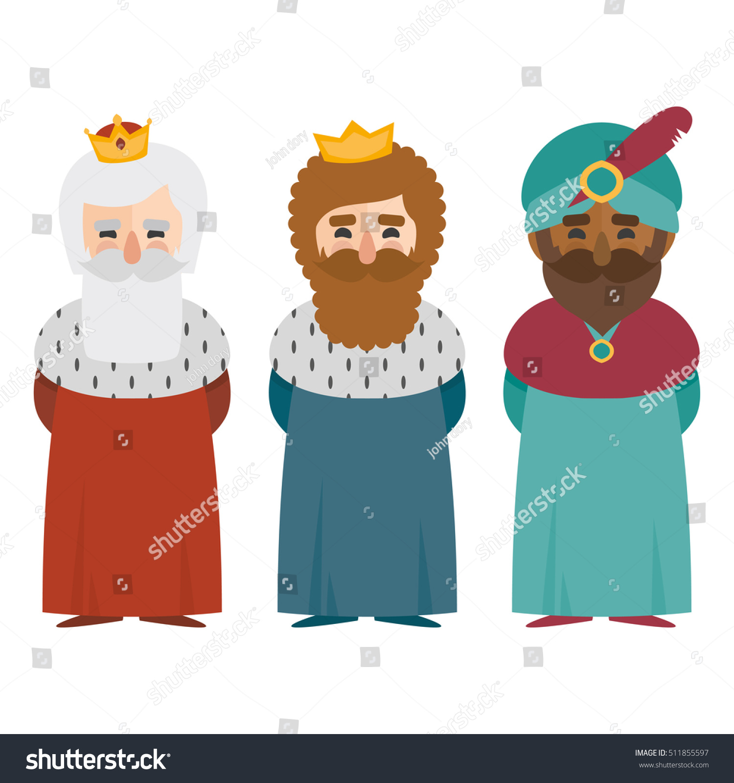 The Three Kings Of Orient Isolated Stock Vector 511855597 : Shutterstock