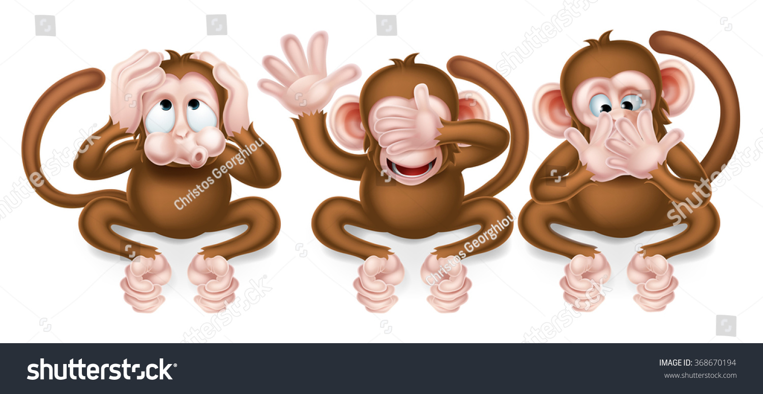 Three Wise Monkeys Hear No Evil Stock Vector Royalty Free 368670194 Three Wise Monkeys Hear No Evil Stock Vector Royalty Free 368670194