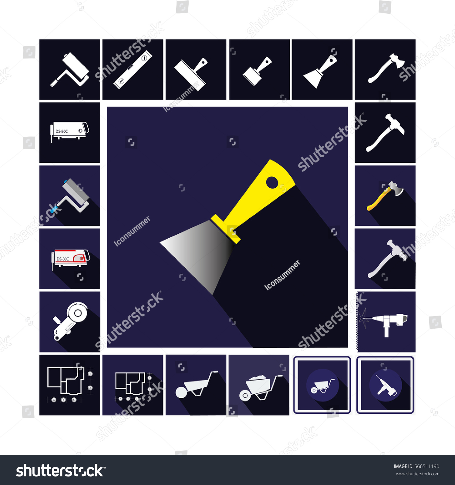Tools Used Construction Farm Tools Stock Vector (Royalty Free