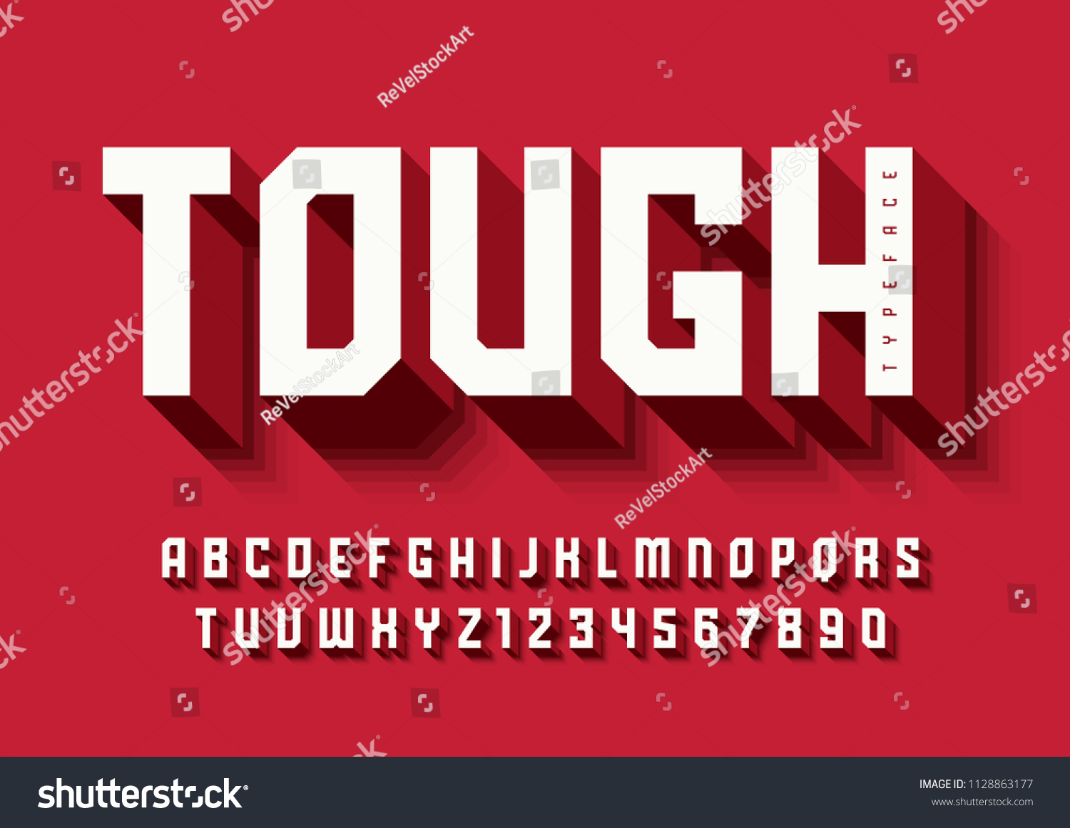 Download Tough Bold Display Font Design Alphabet Stock Vector Royalty Free 1128863177 PSD Mockup Templates