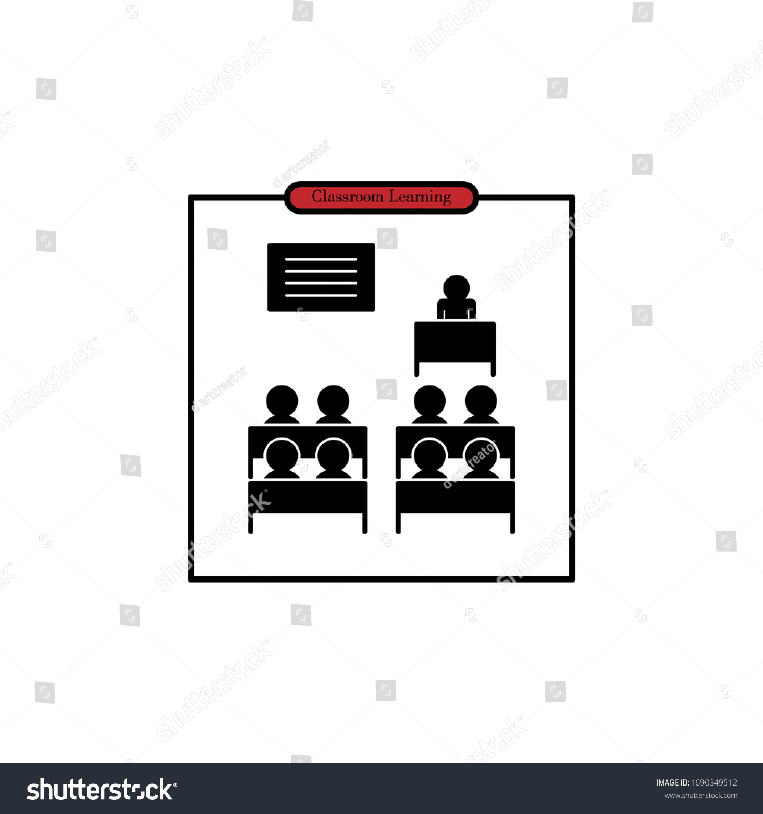 Training Icon Teacher Learner Classroom Presentation Stock Vector ...