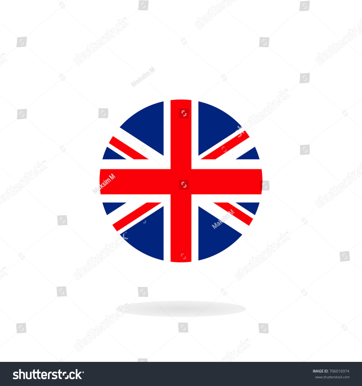 Union Jack Circle Form Vector Icon Stock Vector Royalty Free