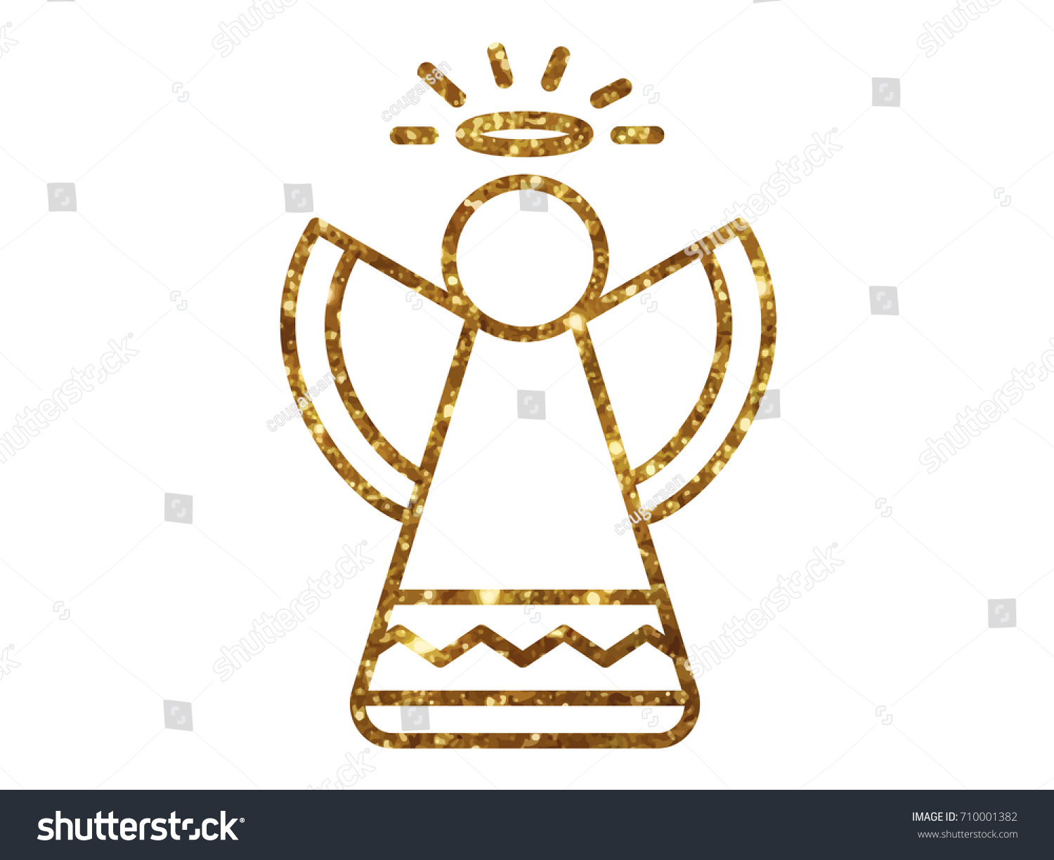 SVG of The vector golden glitter Christmas angel line icon svg