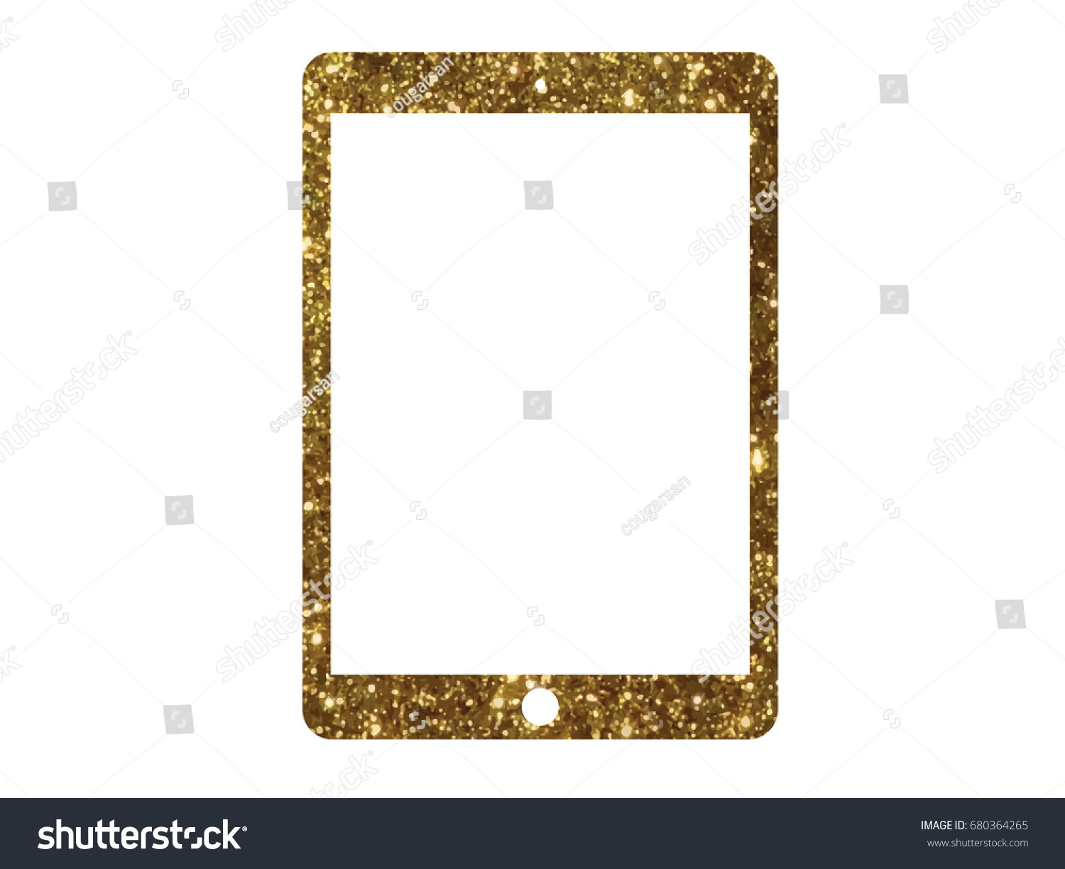 SVG of The vector golden glitter flat tablet computer icon on white background svg
