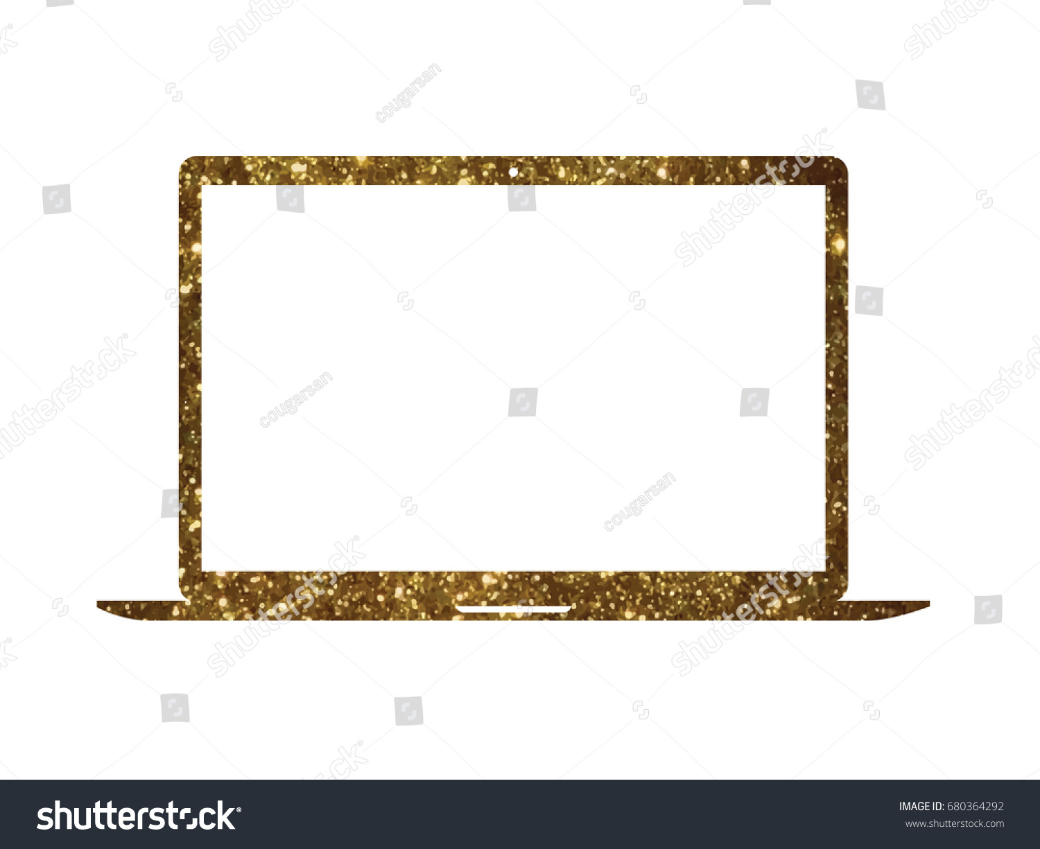 SVG of The vector golden glitter gold color flat laptop computer icon on white background svg