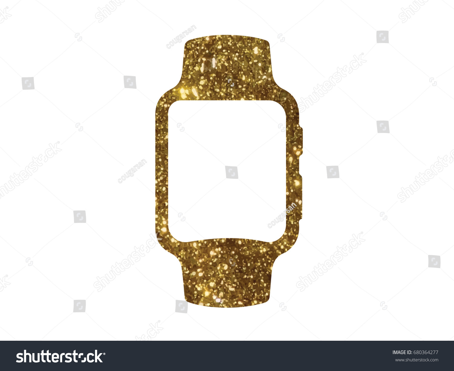 SVG of The vector golden glitter gold color flat smart watch icon on white background svg