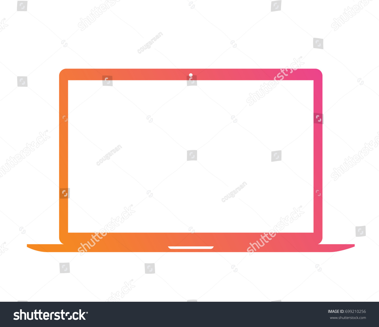 SVG of The Vector gradient pink to orange flat laptop computer icon svg