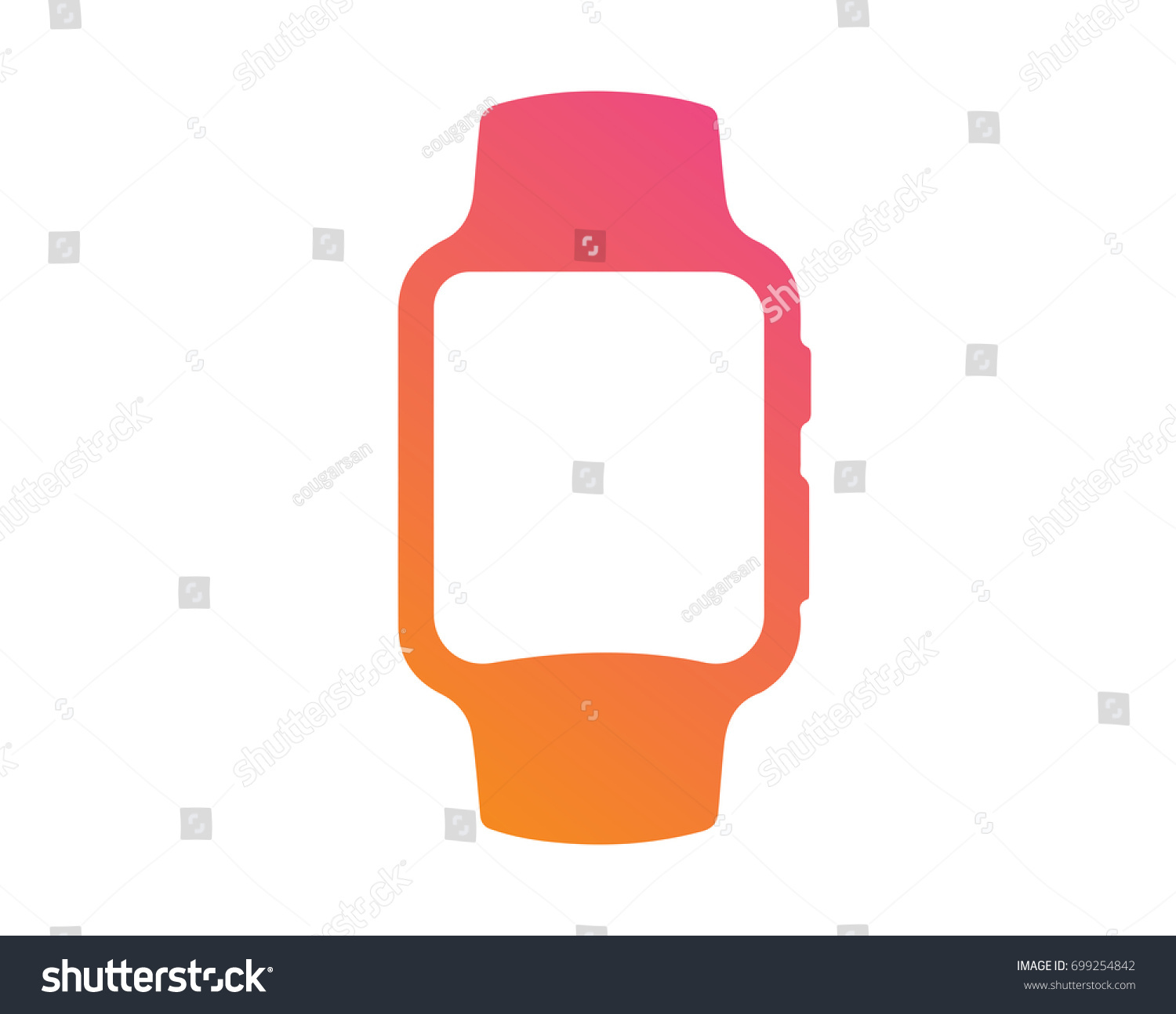 SVG of The vector gradient pink to orange flat smart watch icon svg