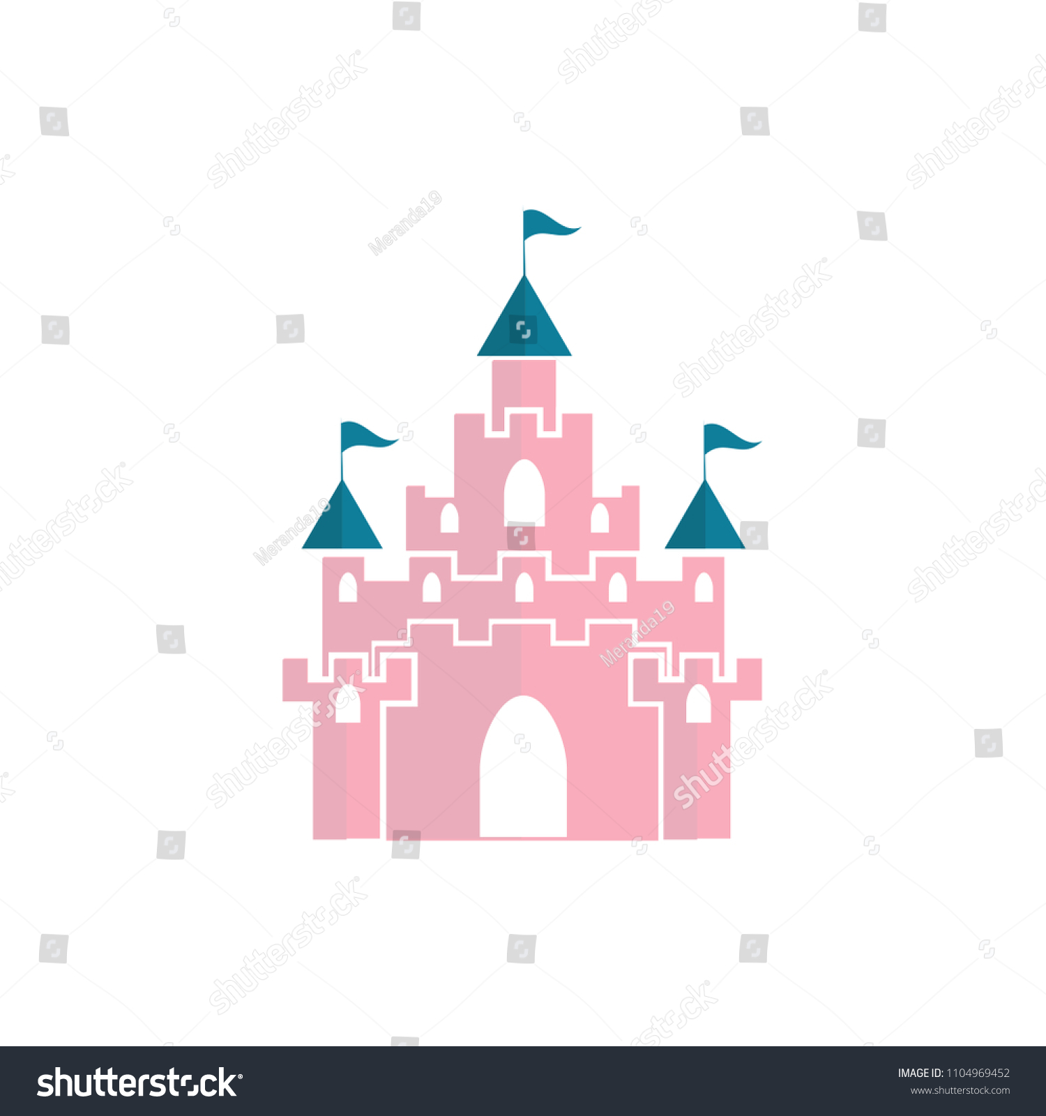 SVG of The vector illustration of pink princess magic castle svg
