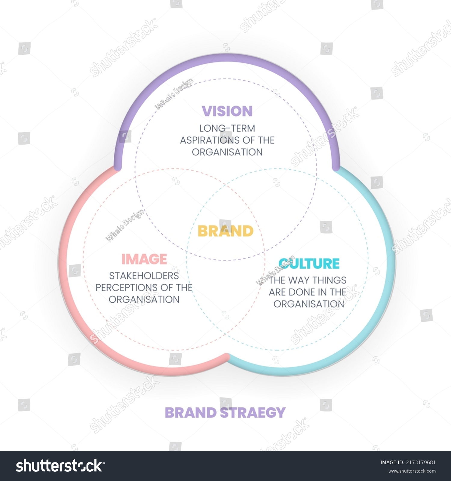 Vector Illustration Brand Strategy Venn Diagram Stock Vector Royalty