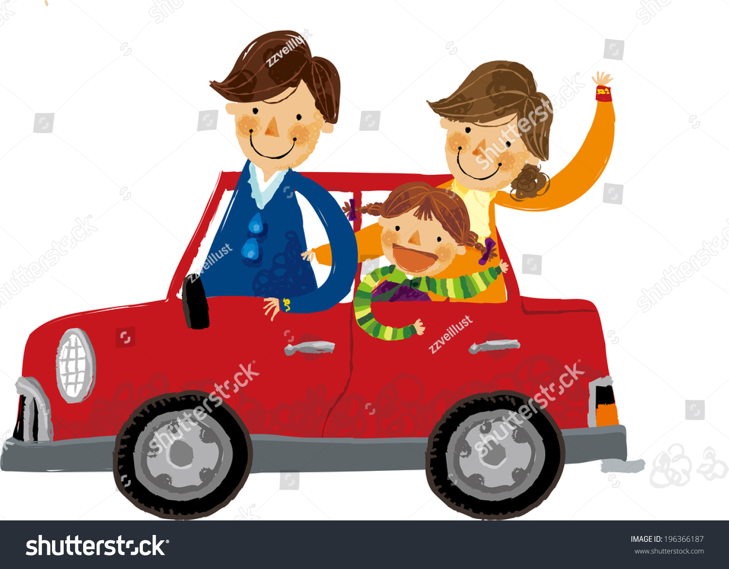 The View Of Family In The Car Stock Vector Illustration 196366187 ...