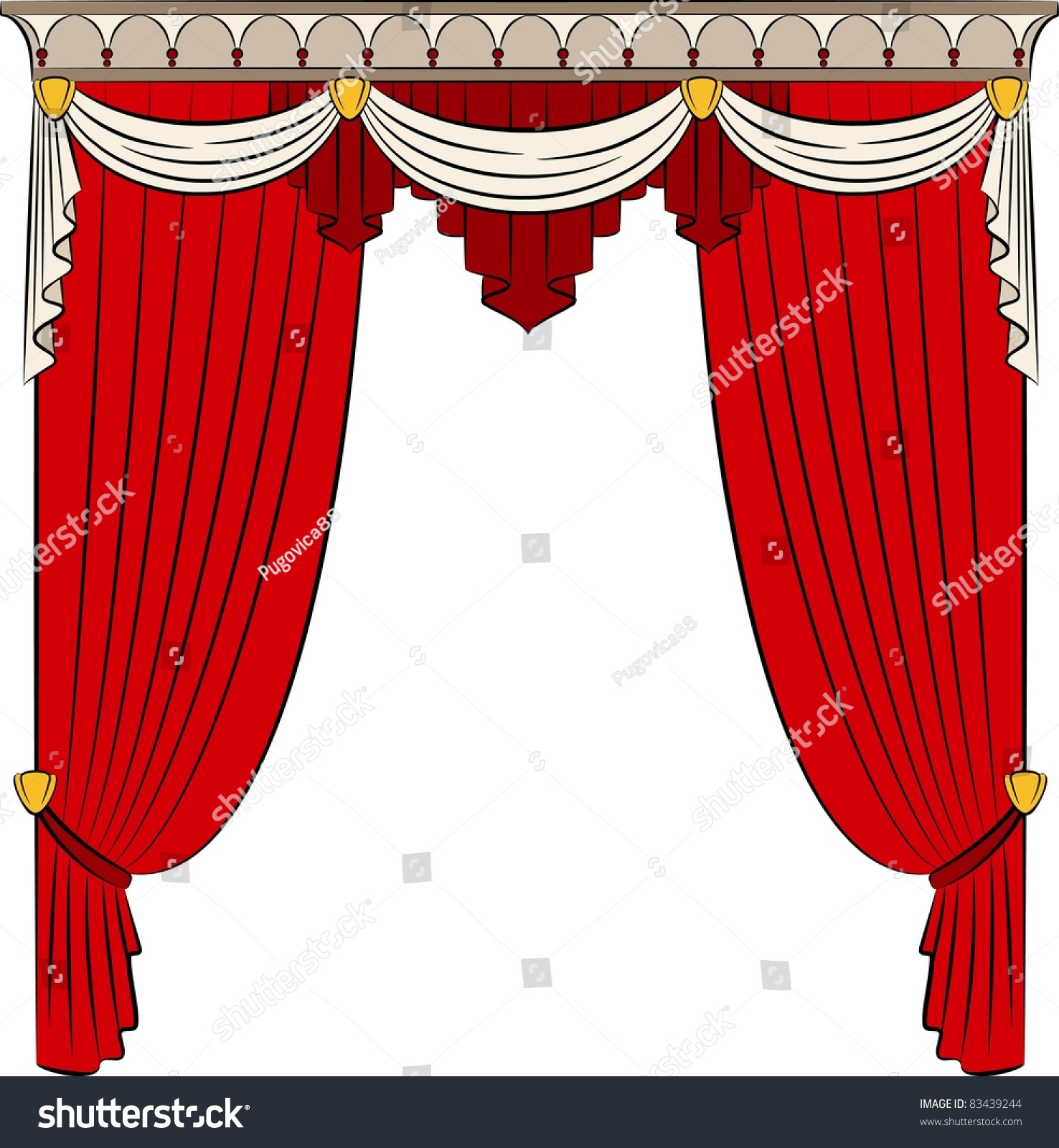 Vintage Curtain Vector Stock Vector (Royalty Free) 83439244