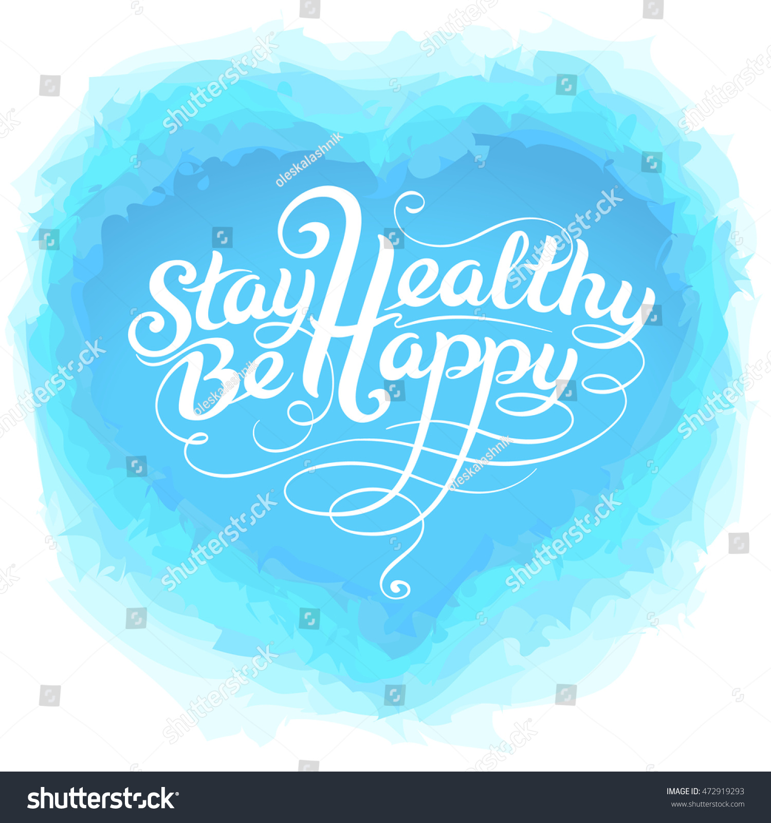 White Lettering Stay Healthy Be Happy Stock Vector Royalty Free 472919293