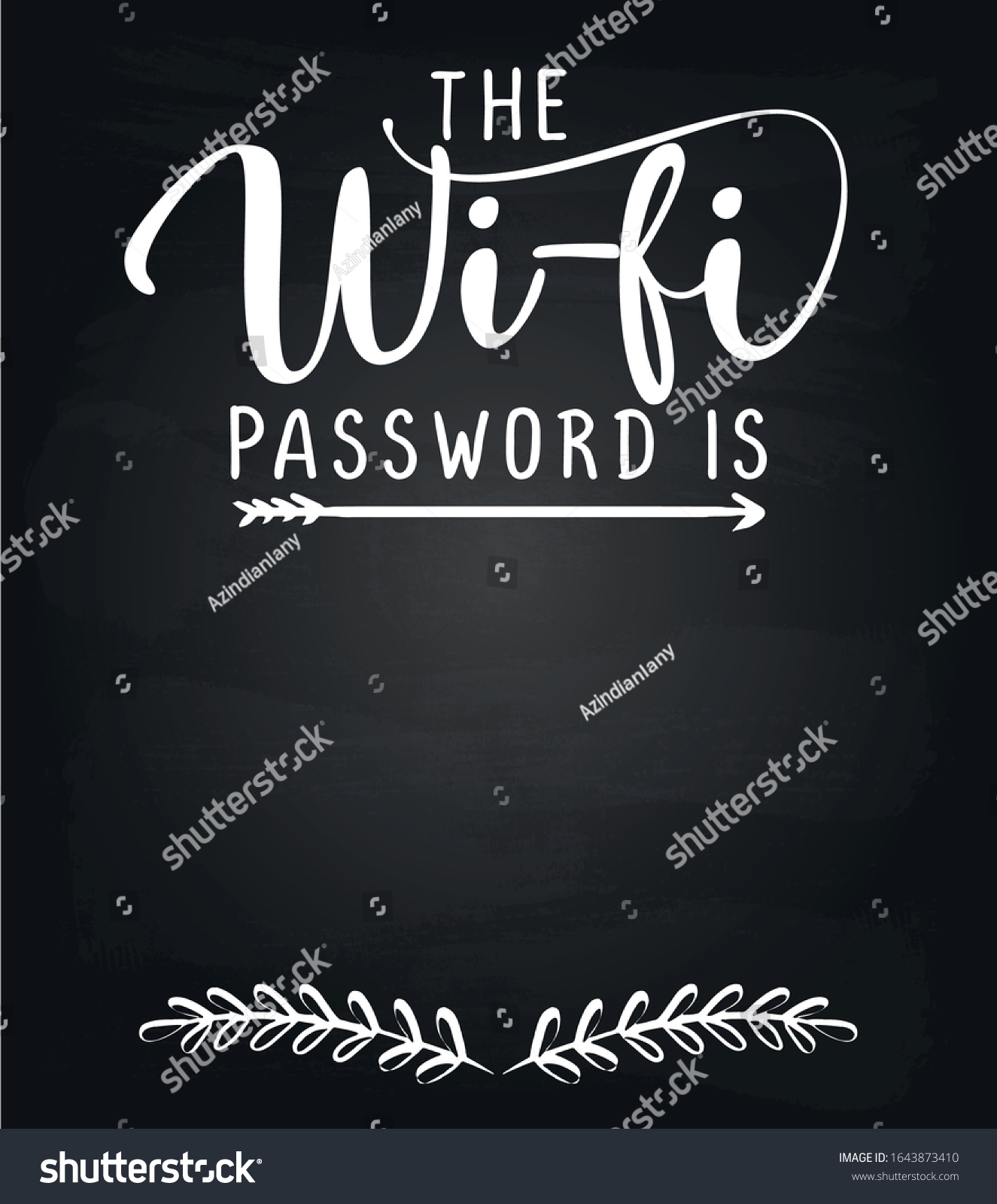 Wifi Password Black Chalkboard Free Space Stock Vector Royalty Free 1643873410