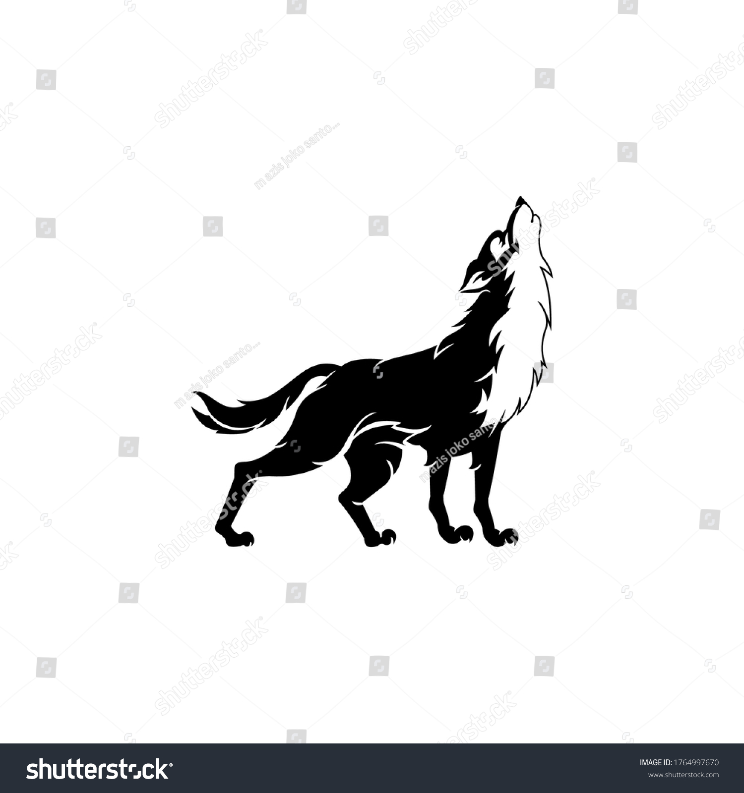 Wolf Logo Design Concept Roaring Stock Vector (Royalty Free) 1764997670