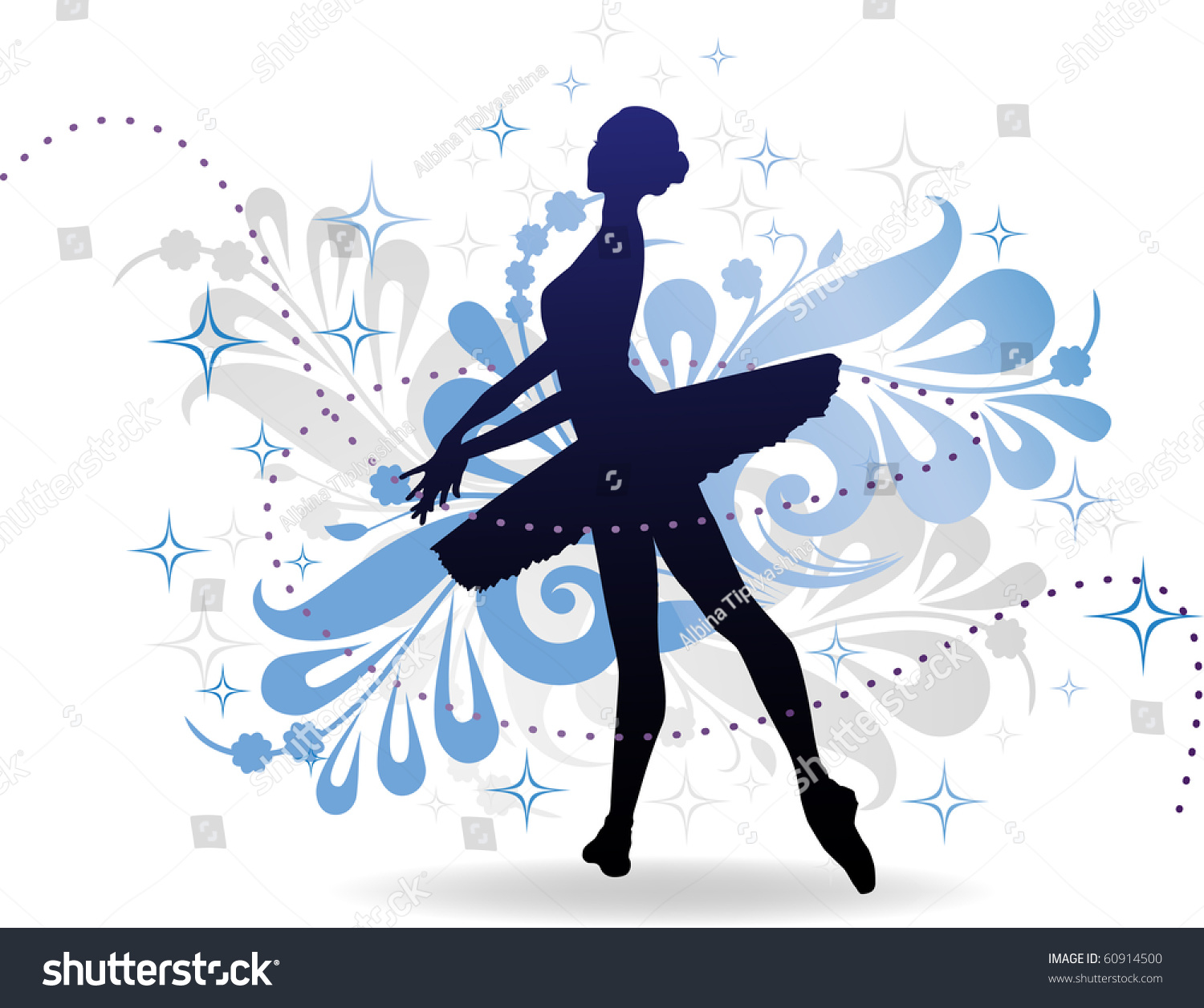 The Woman Dances, Ballerina, Vector Illustration - 60914500 : Shutterstock