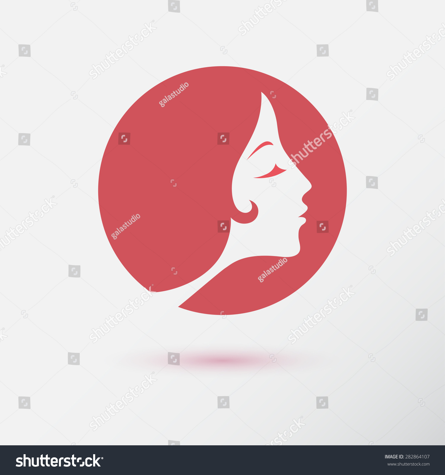 Woman Fashion Icon Logo Flat Design Stock Vector Royalty Free