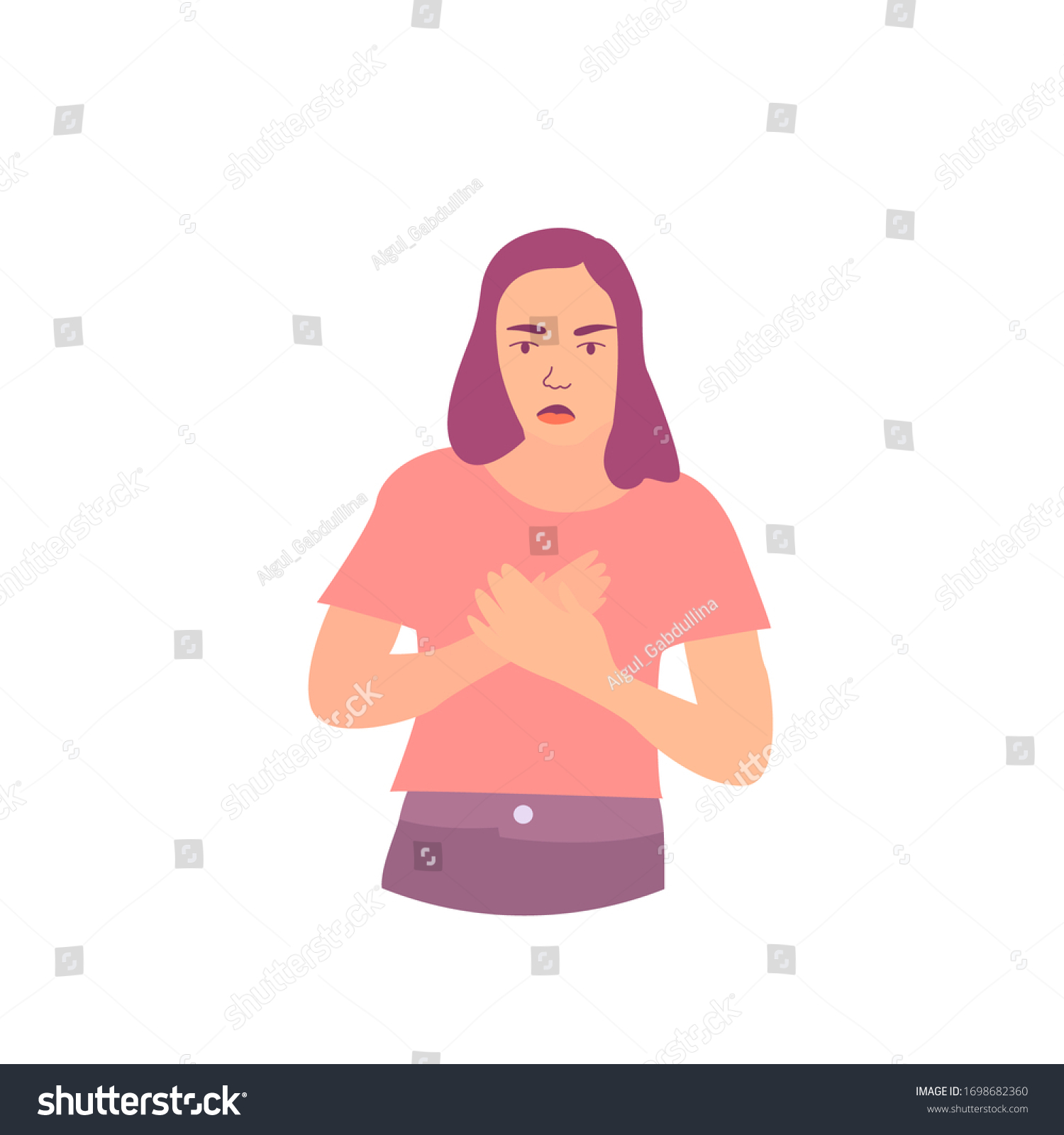 Women Sick Cartoon Character Showing Symptoms Stock Vector (Royalty ...