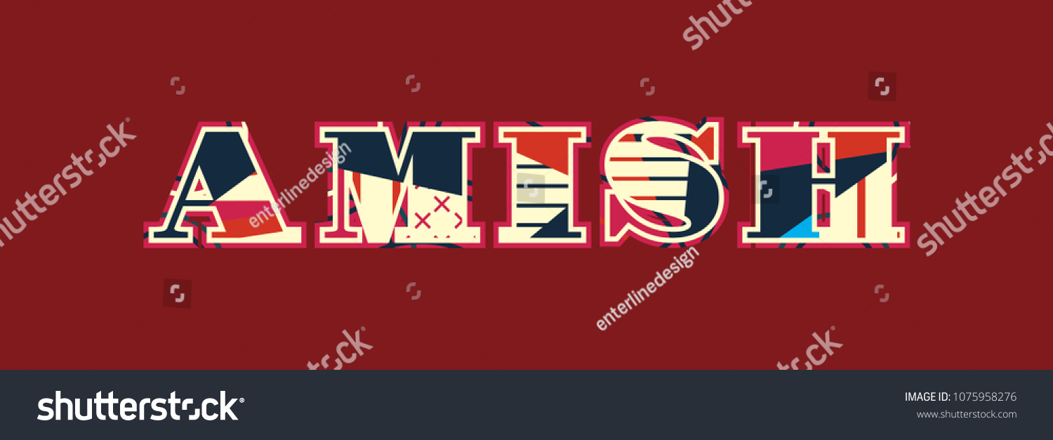 SVG of The word AMISH concept written in colorful abstract typography. Vector EPS 10 available. svg