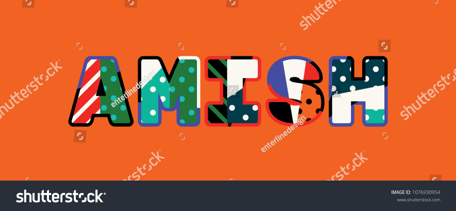 SVG of The word AMISH concept written in colorful abstract typography. Vector EPS 10 available. svg