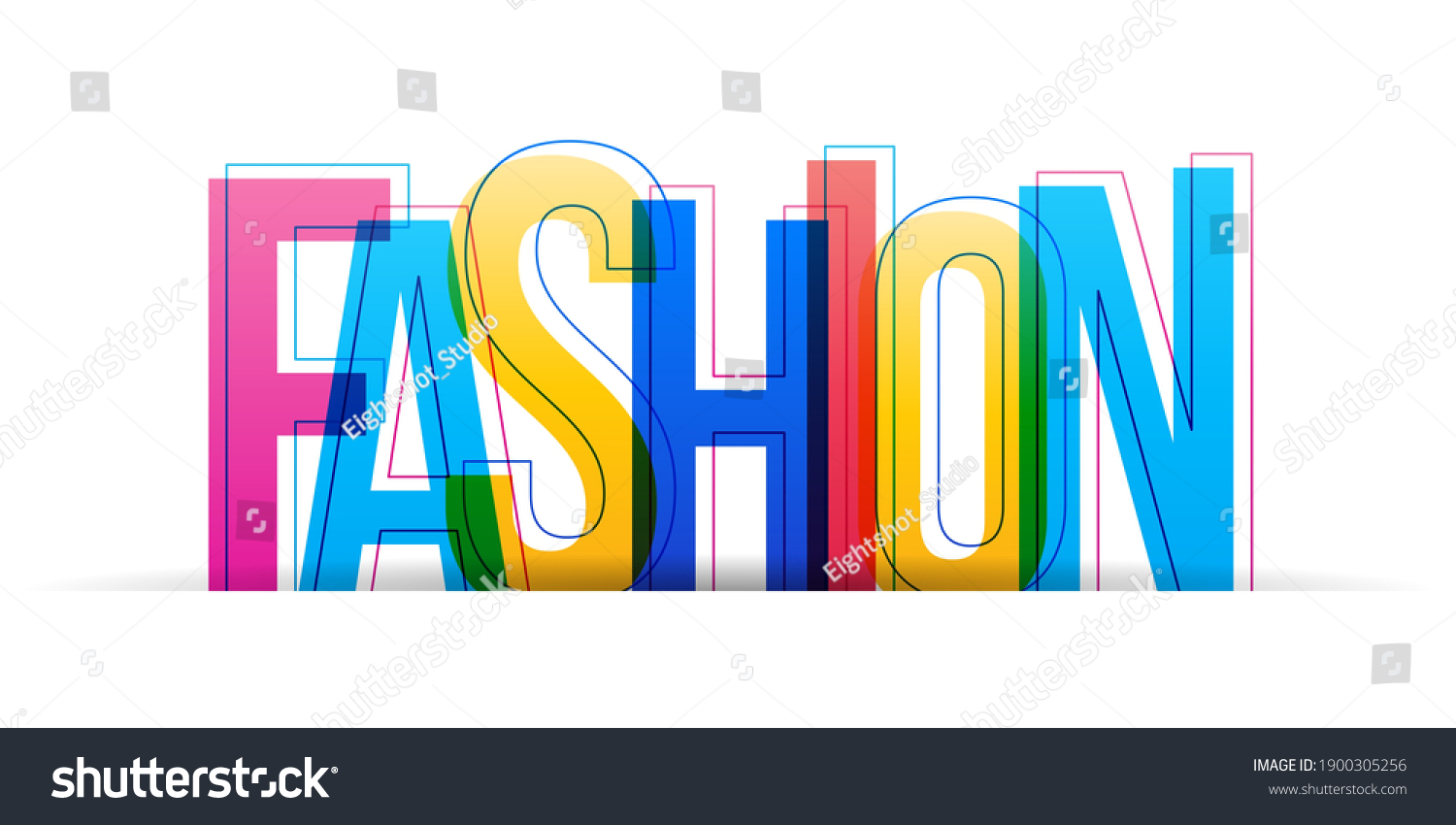 Word Fashion Overlapped Letters Isolated On Stock Vector (Royalty Free ...