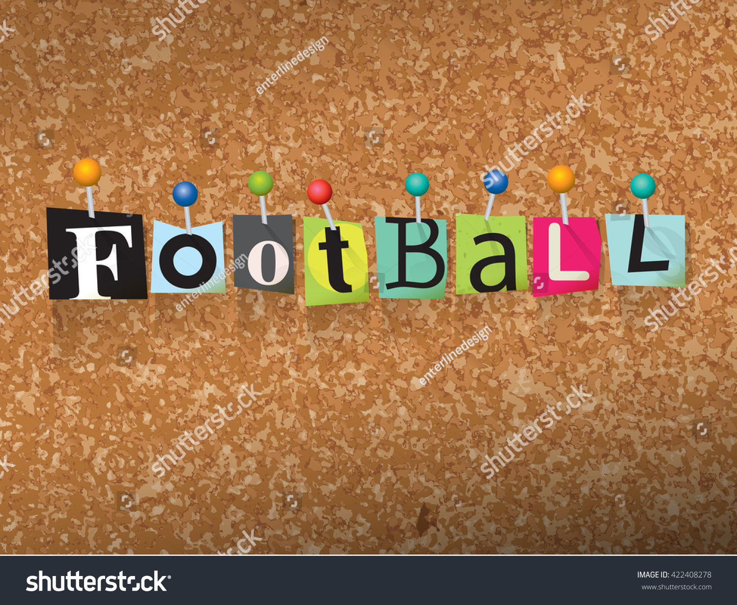 word-football-written-cut-letters-pinned