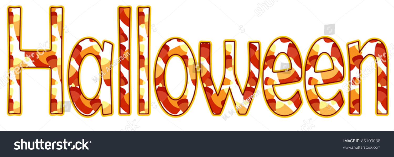 word halloween spelled out sweet candy stock vector royalty free word halloween