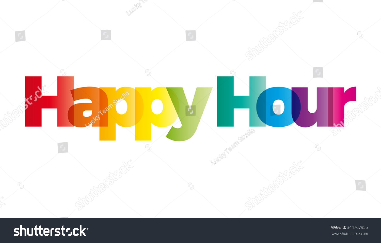 Word Happy Hour Vector Banner Text Stock Vector (Royalty Free) 344767955