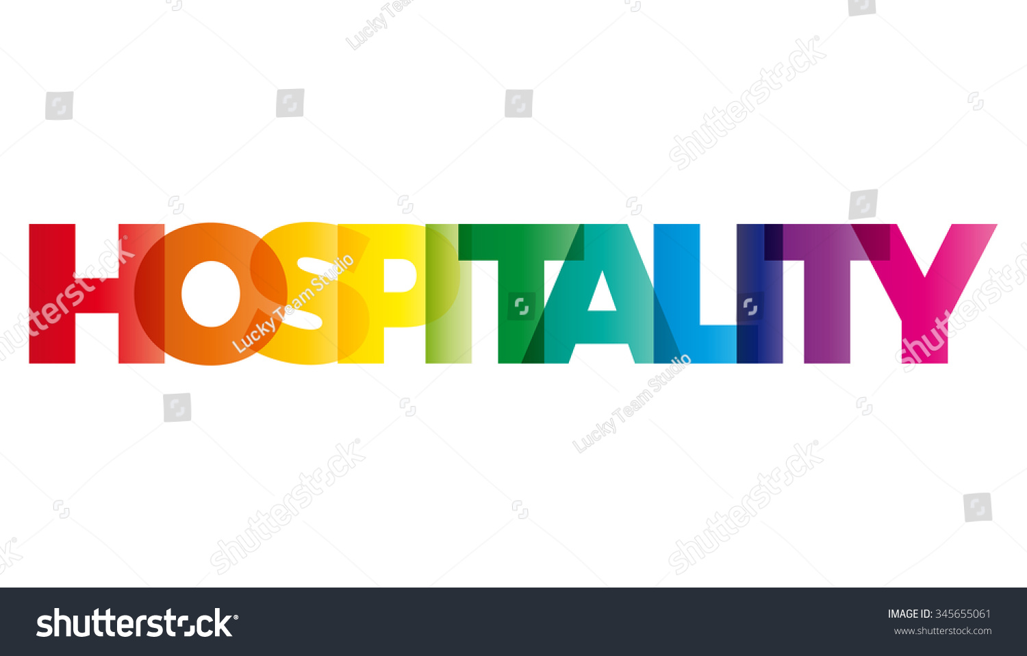 font in word banner Hospitality Vector Stock Banner Text Colored Vector Word