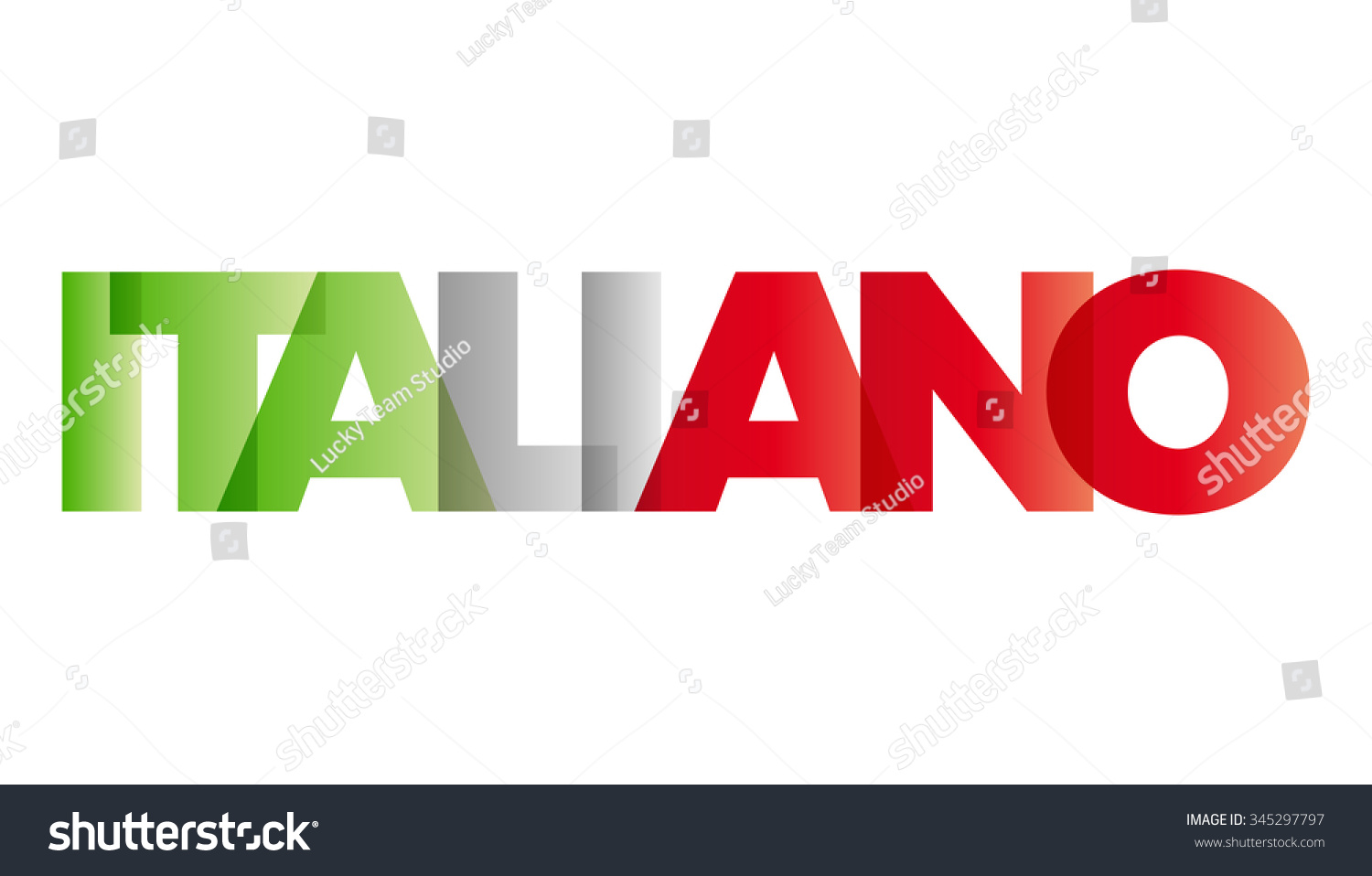 Word Italian Vector Banner Text Flag Stock Vector (Royalty Free ...