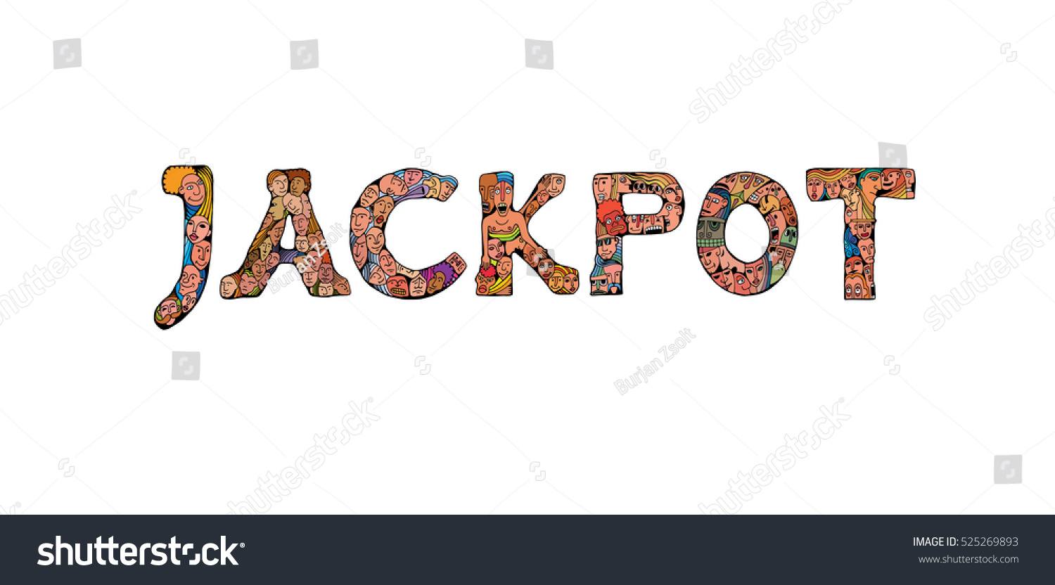 word-jackpot-written-isolated-hand-drawn-stock-vector-royalty-free