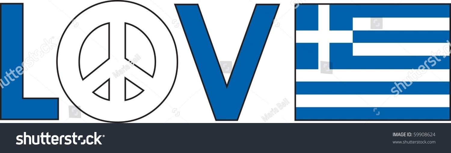 Download Word Love Peace Symbol Greek Flag Stock Vector (Royalty ...