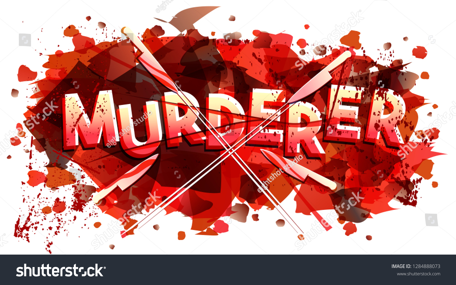 Word Murderer Vector Creative Illustration Stock Vector Royalty Free 1284888073 